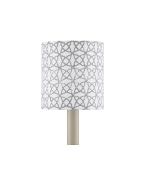 Block Print Gray Drum Chandelier Shade
