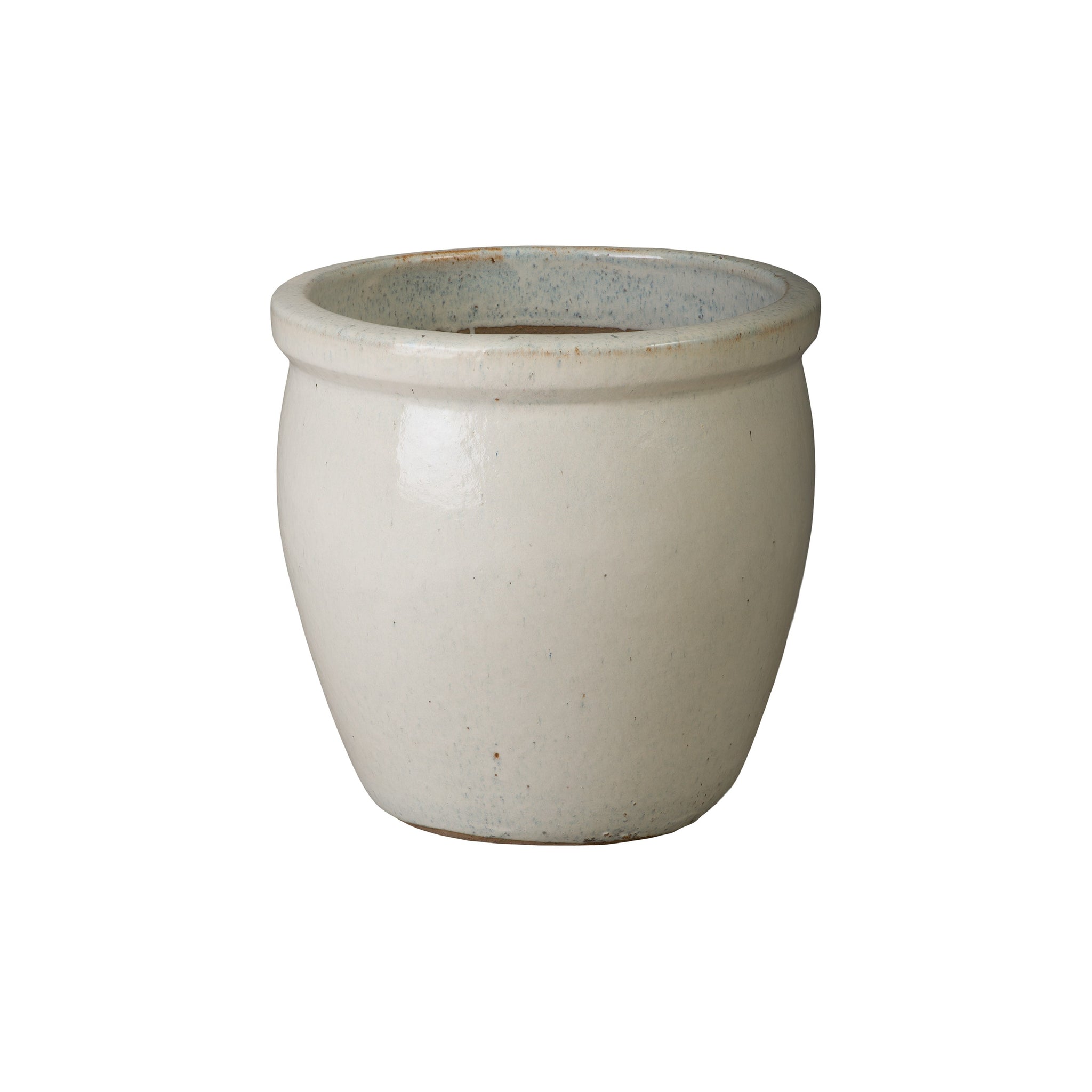 Small Rimmed Ceramic Planter - Ivory