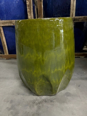 Large Calyx Relief Garden Stool – Green