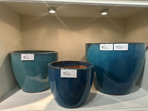 Large Tapered Round Planter - Teal