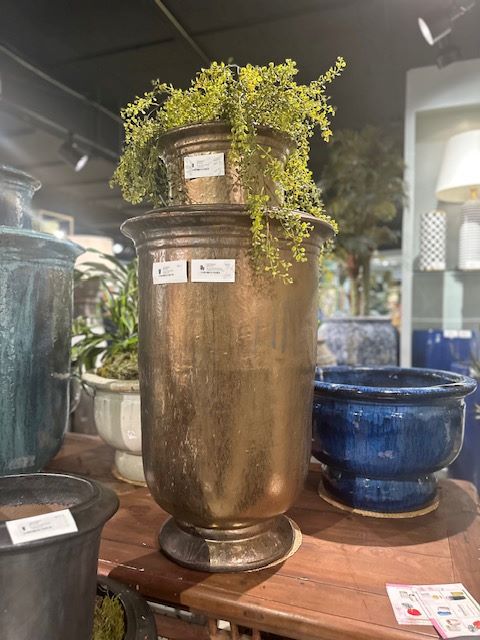 extra large planting pots Large Cup Planter – Antique Gold