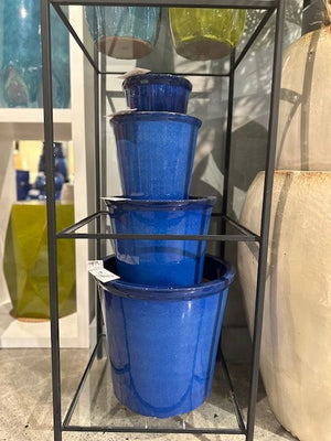 Pail Blue Ceramic Planter - Medium