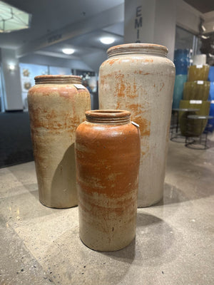 Extra Tall Tropical Sand Heavy Storage Ceramic Jar