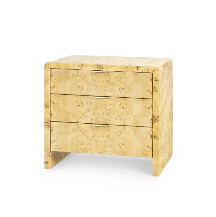 Emil 3-Drawer Side Table, Burl | Emil Collection | Villa & House