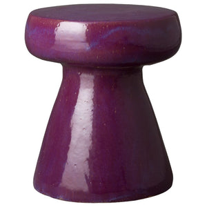 Mushroom Garden Stool - Eggplant Purple Glaze