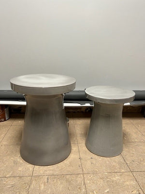 18" Plateau Ceramic Garden Stool/Table - Grey