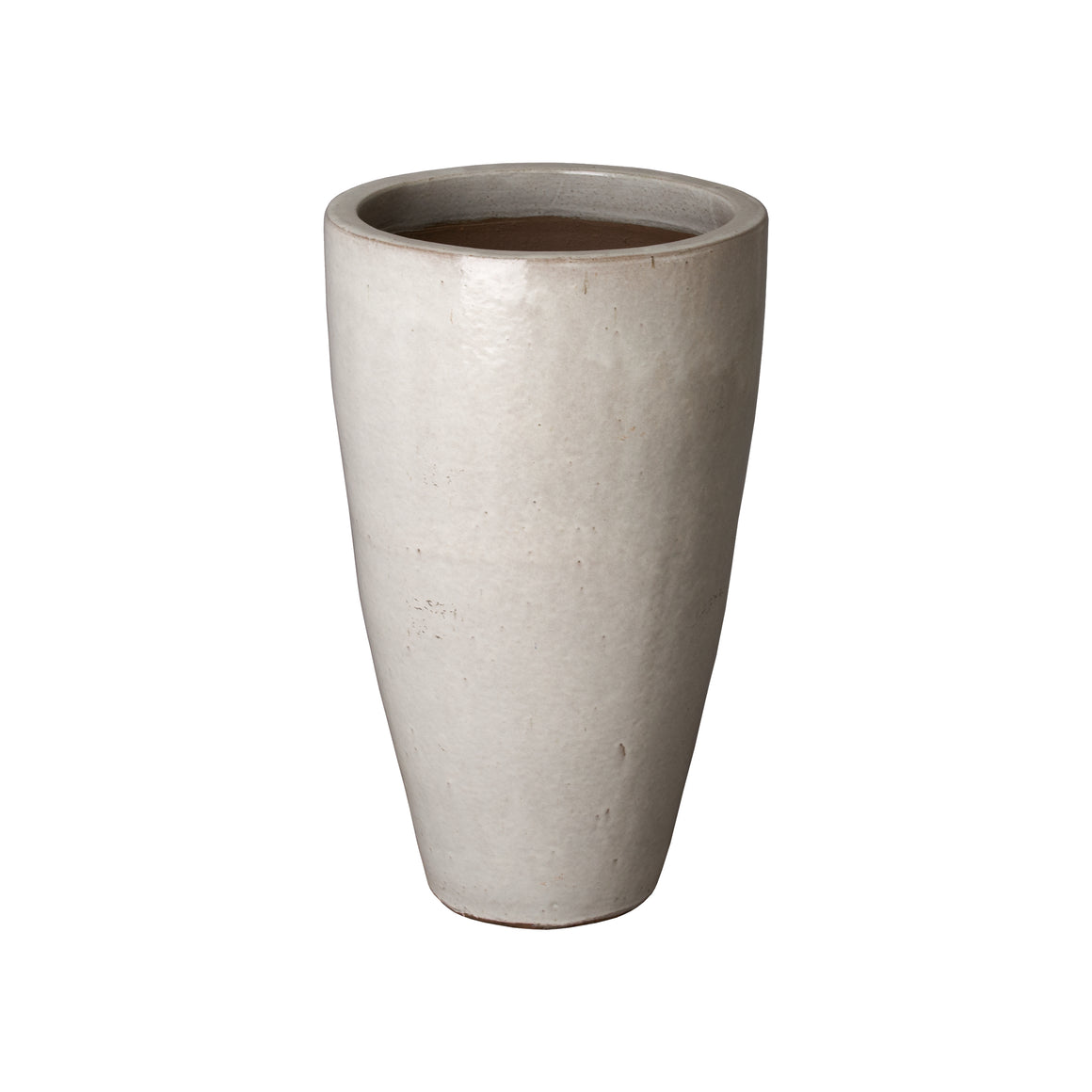 Medium Tall Round Planter with a Distressed White Glaze (Copy)