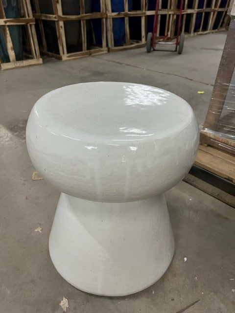 Portabello Garden Stool White Scenario Home - Main Image