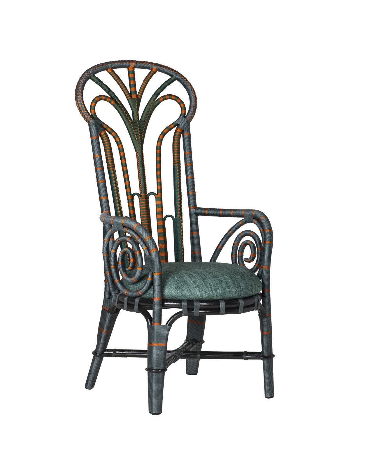 Benin Throne Green Armchair, Trevino Julep