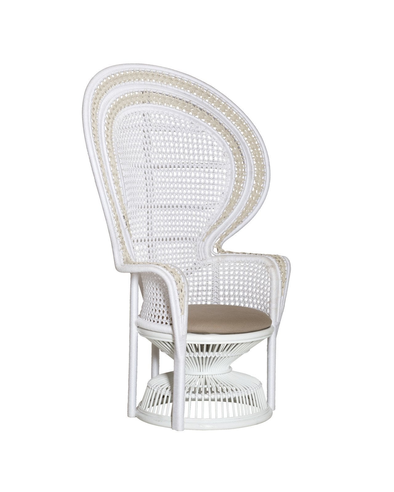 Emanuelle White Armchair, Linho Sand