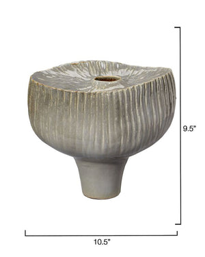 Plunge Ceramic Decorative Vessel, Grey