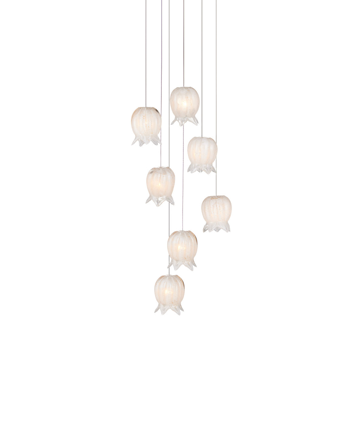 Polpo White 7-Light Round Multi-Drop Pendant