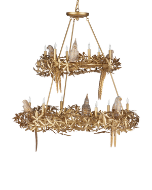 Aviary Gold Two-Tier Chandelier