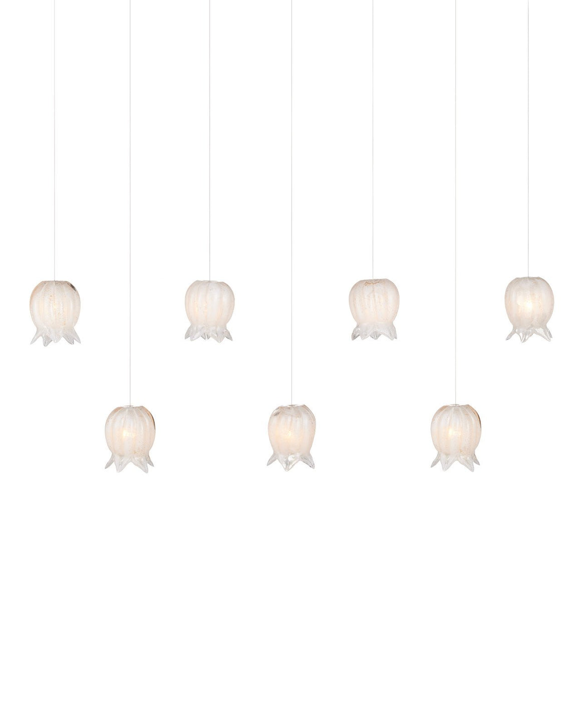Polpo White 7-Light Linear Multi-Drop Pendant