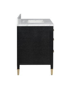 Verona 36" Black Vanity with Rectangular Undermount Sink