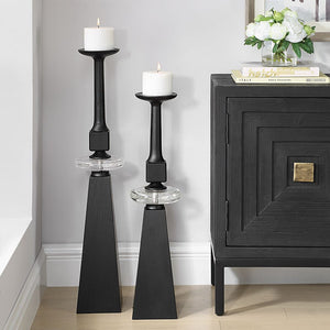 Uttermost Ebon Glow Floor Candleholders Set/2