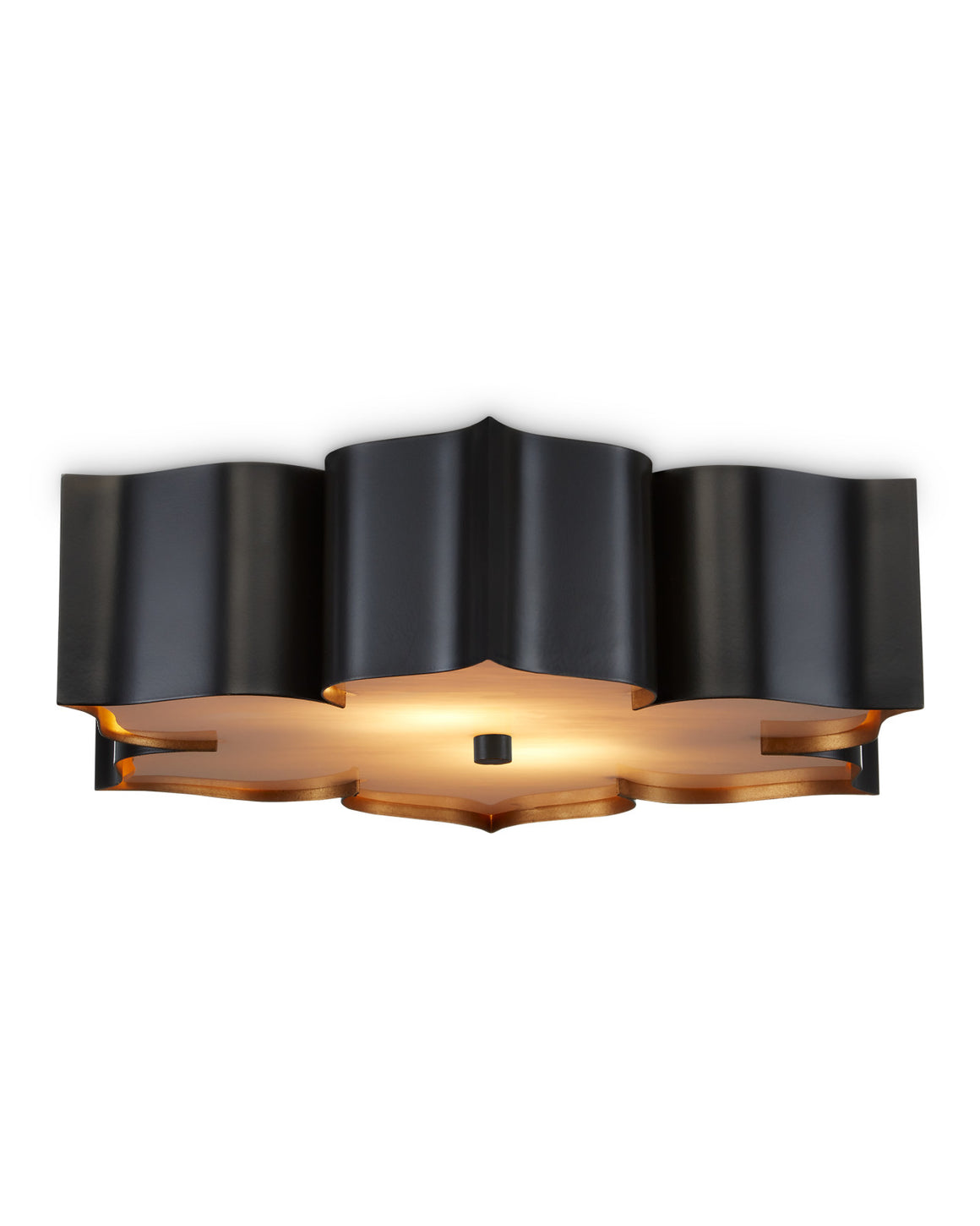 Grand Lotus Black Flush Mount