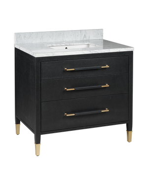 Verona 36" Black Vanity with Rectangular Undermount Sink