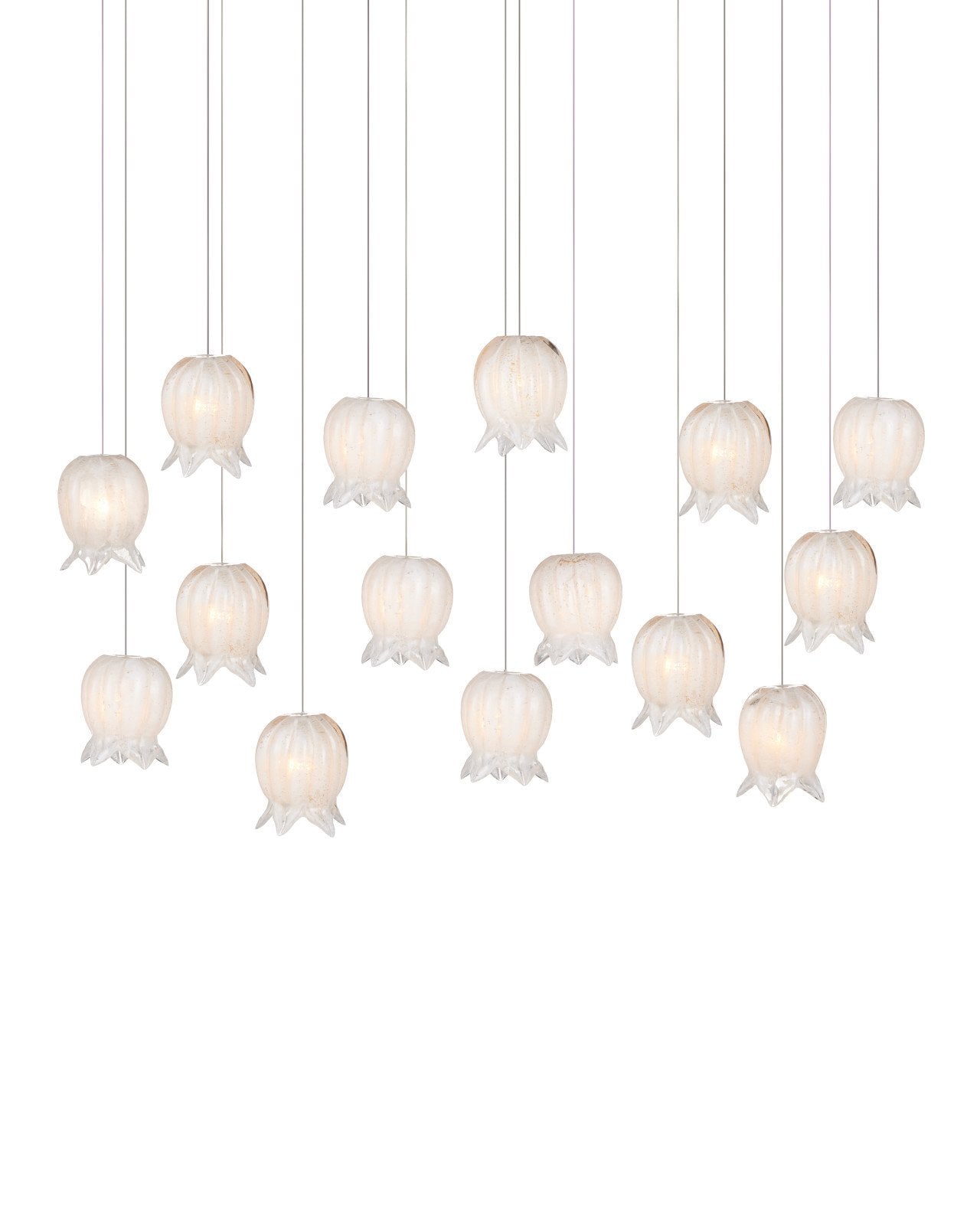 Polpo White 15-Light Linear Multi-Drop Pendant