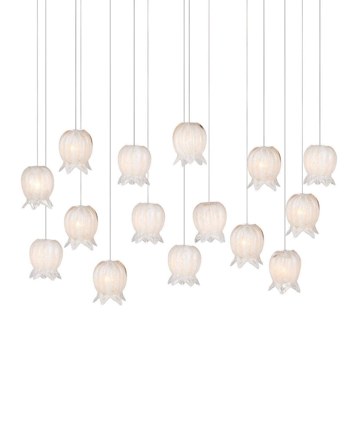 Polpo White 15-Light Linear Multi-Drop Pendant