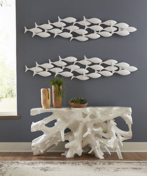 School of Fish Wall Art, Matte White