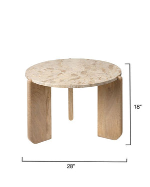 Quarry Wood and Tendua Stone Coffee Table