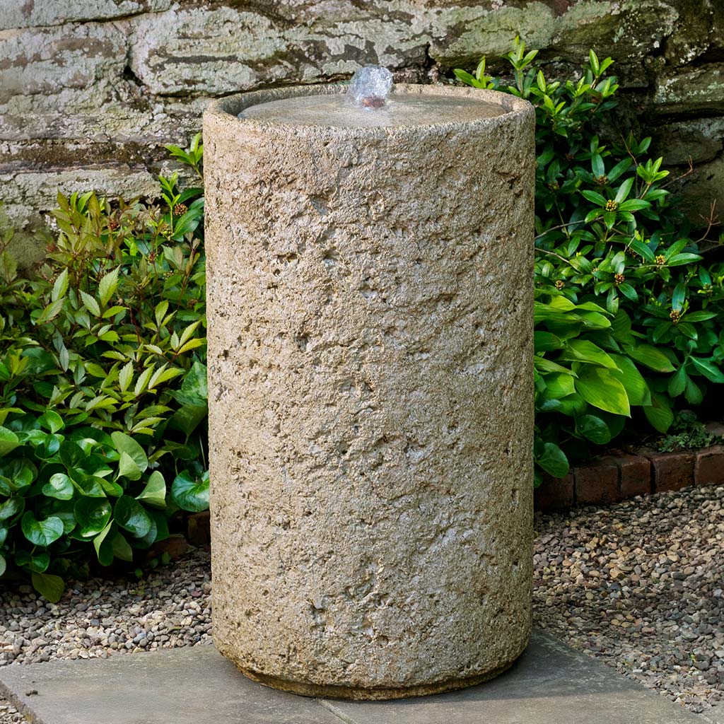 Siros Tall Garden Stone Fountain - Travertine Patina