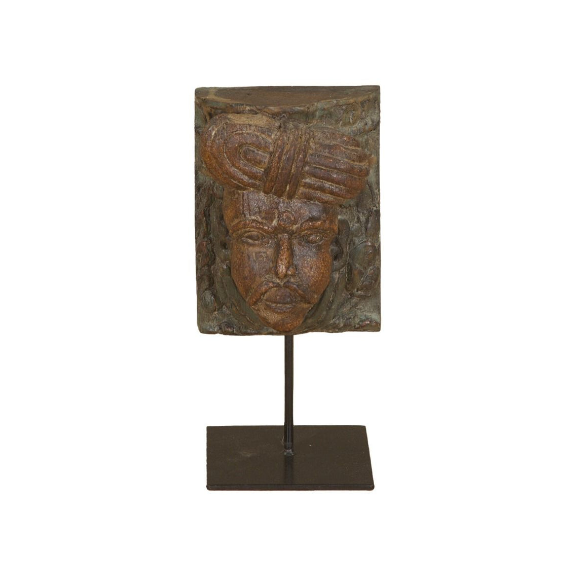 Curio Tribesman Head on Iron Stand