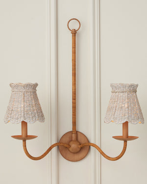Annabelle Whitewashed Tapered Chandelier Shade