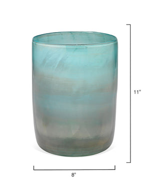 Medium Vapor Vase in Metallic Aqua
