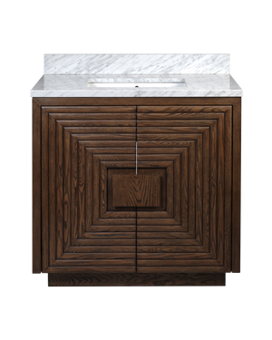 Morombe 36" Cocoa Marble Vanity with Rectangular Undermount Sink