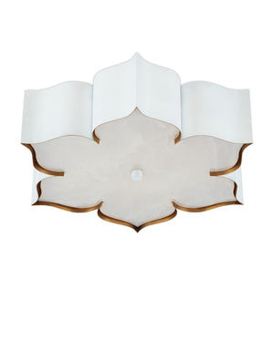 Grand Lotus White Flush Mount