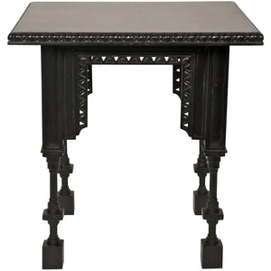 Luxor Side Table, Hand Rubbed Black