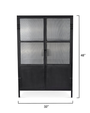 Vitrino 2 Door Dresser in Black Metal