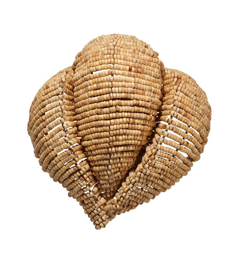 Anguilla Wall Sconce in Natural Wood Beads