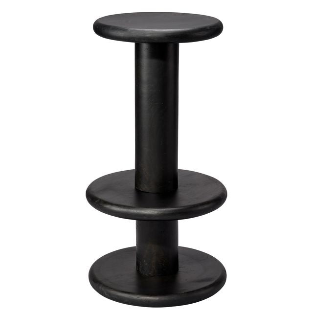 Rye Mango Wood Barstool, Black