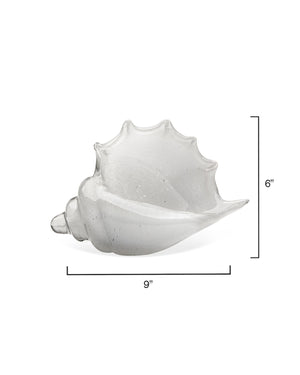 Triton Shell in White Blown Glass