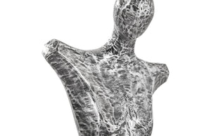 Abstract Male Sculpture on Stand, Black/Silver, Aluminum
