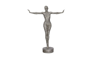 Outstretched Arms Standing Sculpture, Aluminum
