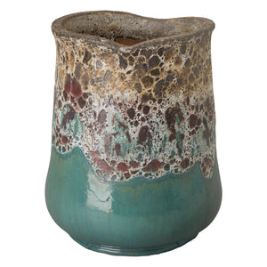 Large Sack Reef Teal Ceramic Planter