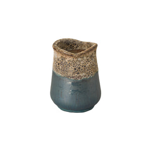 Small Sack Reef Teal Ceramic Planter