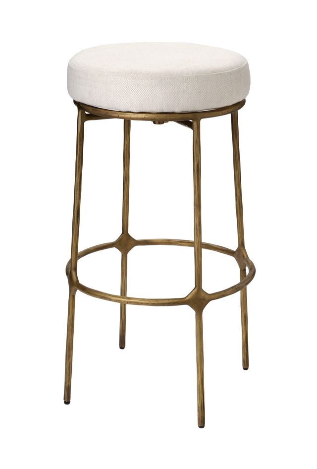 Asteria Iron Bar Stool, Antique Brass
