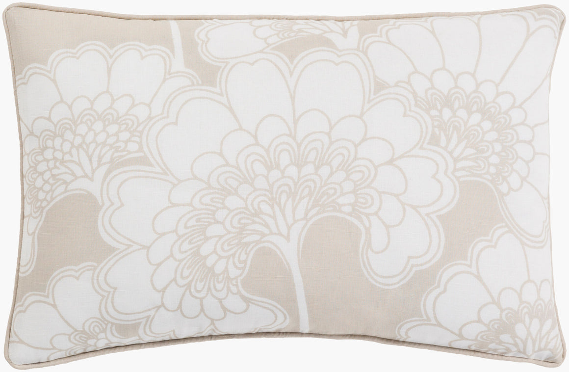 Surya Japanese Floral JA-001 Lumbar Pillow