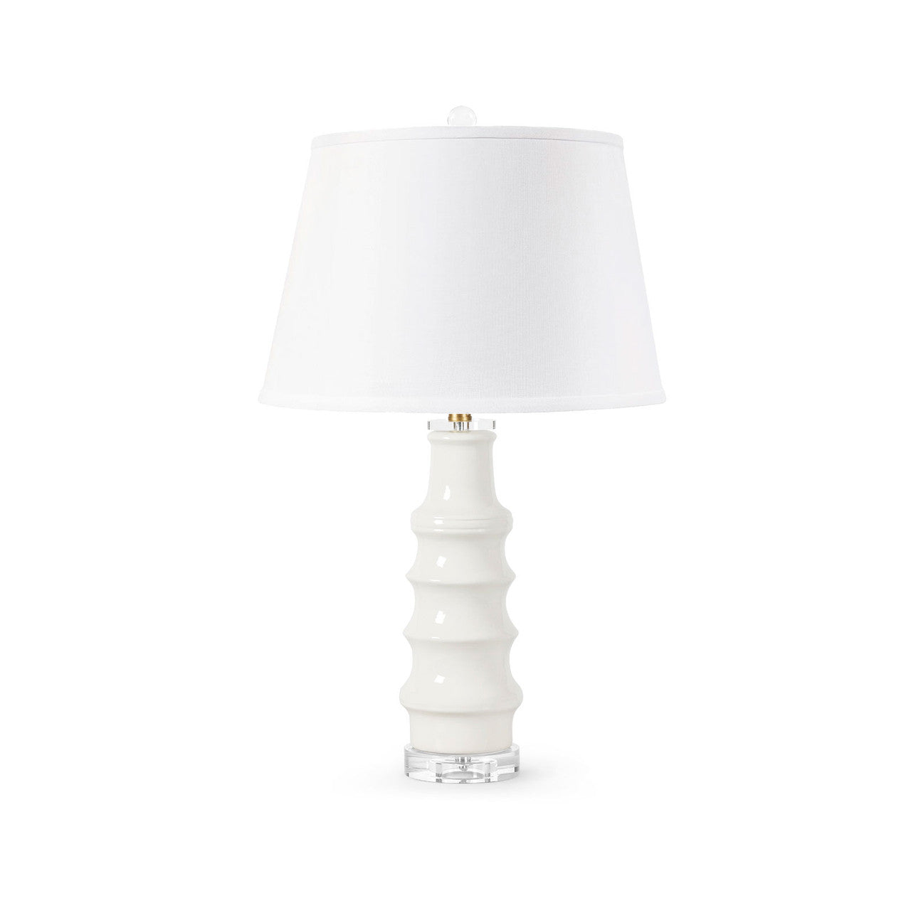 Jesse Lamp with Shade 16-inch White Linen, with Gold, Cloud Nine | Jesse Collection | Villa & House