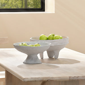 Garden Pedestal Bowl -Pebble Blue