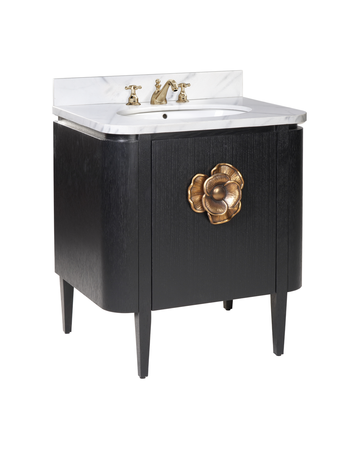 Briallen 30" Black Vanity with Oval Undermount Sink