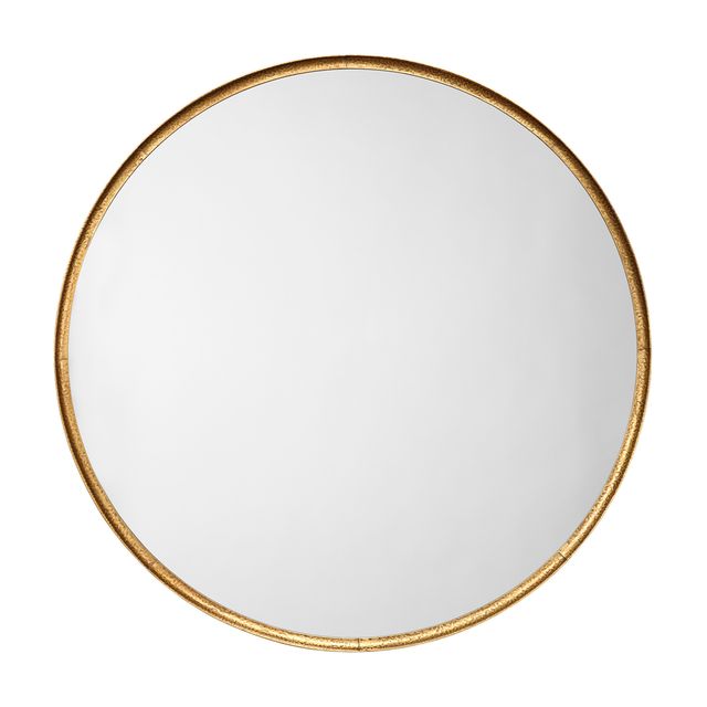 Refined Iron Round Large Wall Mirror, Gold
