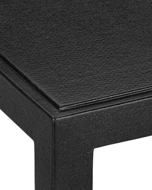 Verona Black Linen End Table