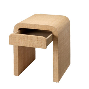 Montecito 1-Drawer Raffia Side Table