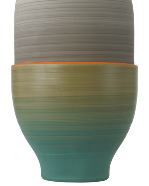Happy 80's Gray, Beige, Orange & Blue Vase Set of 3